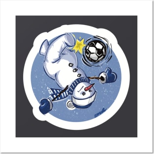 Snowman Bicycle Kick Posters and Art